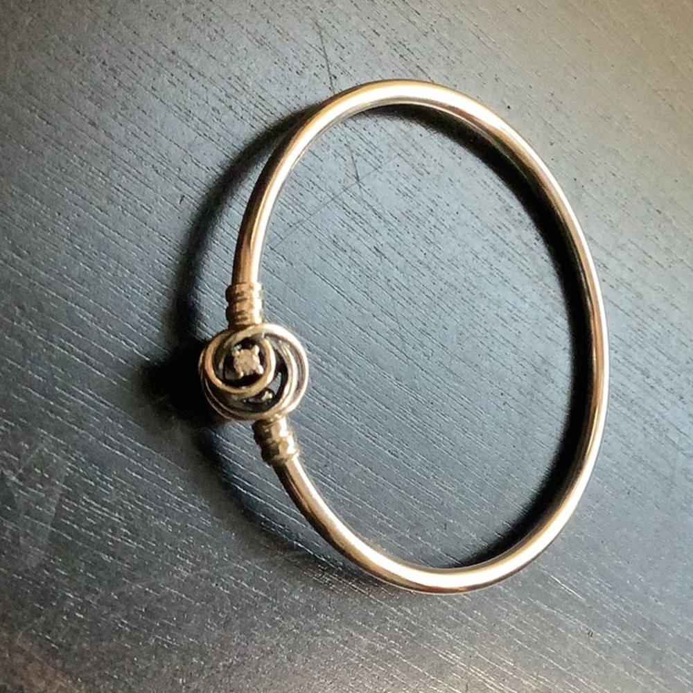 Pandora Silver Twist Knot Bangle Bracelet